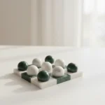 Second image of Handmade Green Marble Tic Tac Toe – Luxury Game