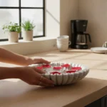 Second image of Handcrafted White Marble Decorative Bowl – Elegant Textured Design