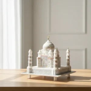 Handmade Marble Taj Mahal Replica Indian Art Decor Adorable Gift for Home & Office